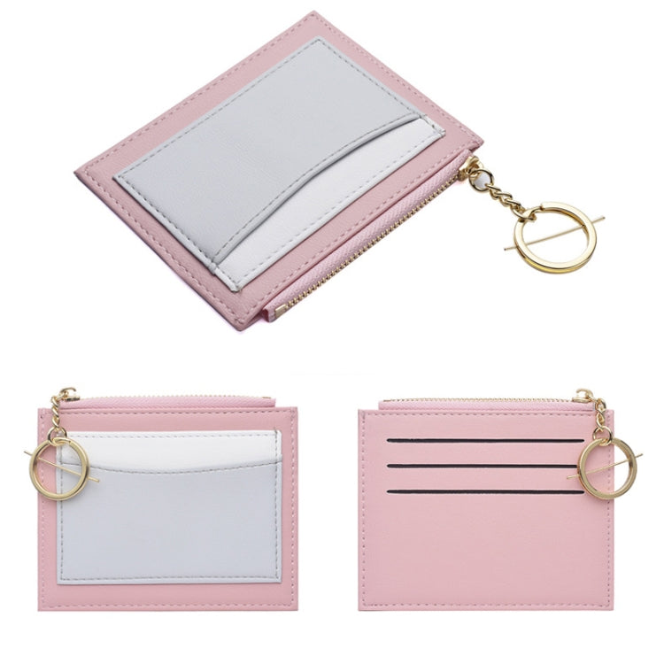 Women PU Leather Small Wallet Short Ultra-thin Color Contrast Splicing Card Holder