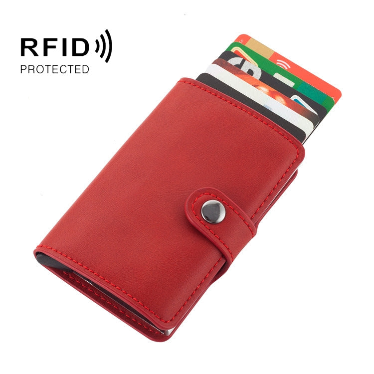 PU Leather Aluminum Alloy Credit Card Case Card Holder RFID Multipurpose Business Card Wallet