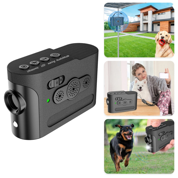 2 in 1 Ultrasonic Bark Stopper Dog Repeller Dual Mode Handheld Dog Trainer with LED Light