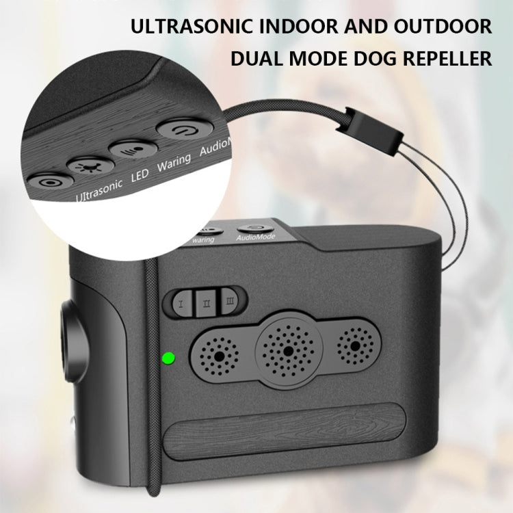 2 in 1 Ultrasonic Bark Stopper Dog Repeller Dual Mode Handheld Dog Trainer with LED Light