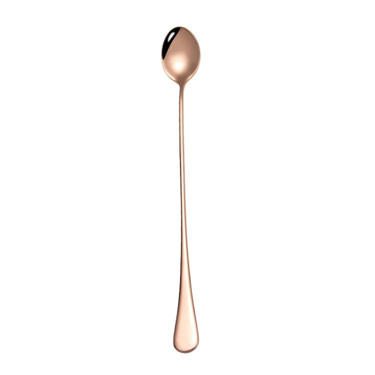2pcs 304 Stainless Steel Long Handle Thickened Pointed Spoon Coffee Ice Drink Mixing Spoon, Color: