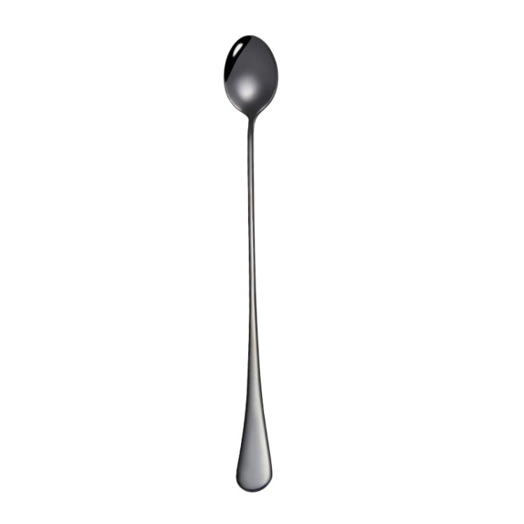 2pcs 304 Stainless Steel Long Handle Thickened Pointed Spoon Coffee Ice Drink Mixing Spoon, Color: