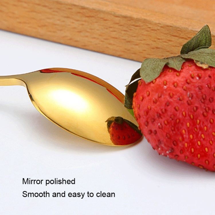 2pcs 304 Stainless Steel Long Handle Thickened Pointed Spoon Coffee Ice Drink Mixing Spoon, Color: