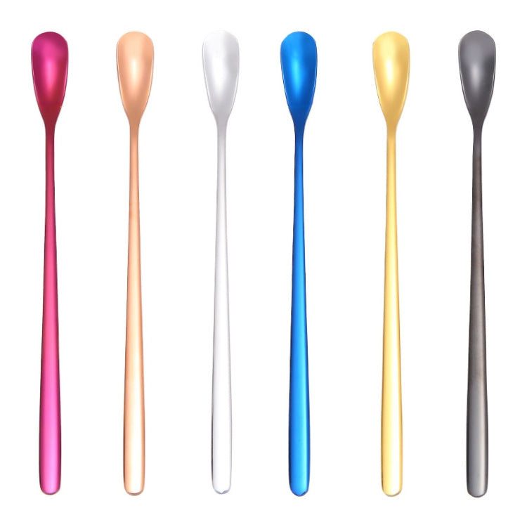 17cm 304 Stainless Steel Spoon Coffee Square Head Spoon Long Handle Mixing Spoon, Color: