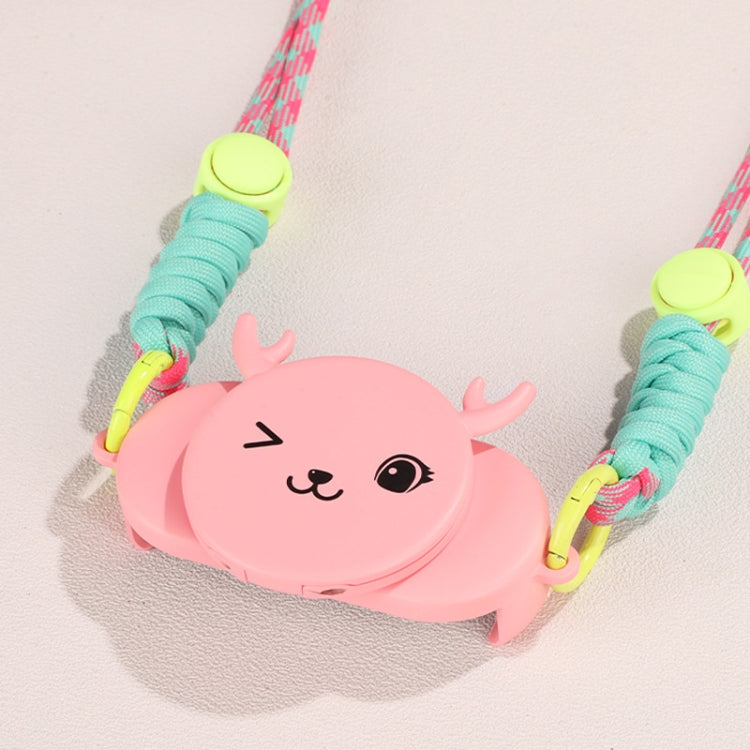 Rotatable Back Clip Oblique Phone Anti-lost Lanyard with Makeup Mirror