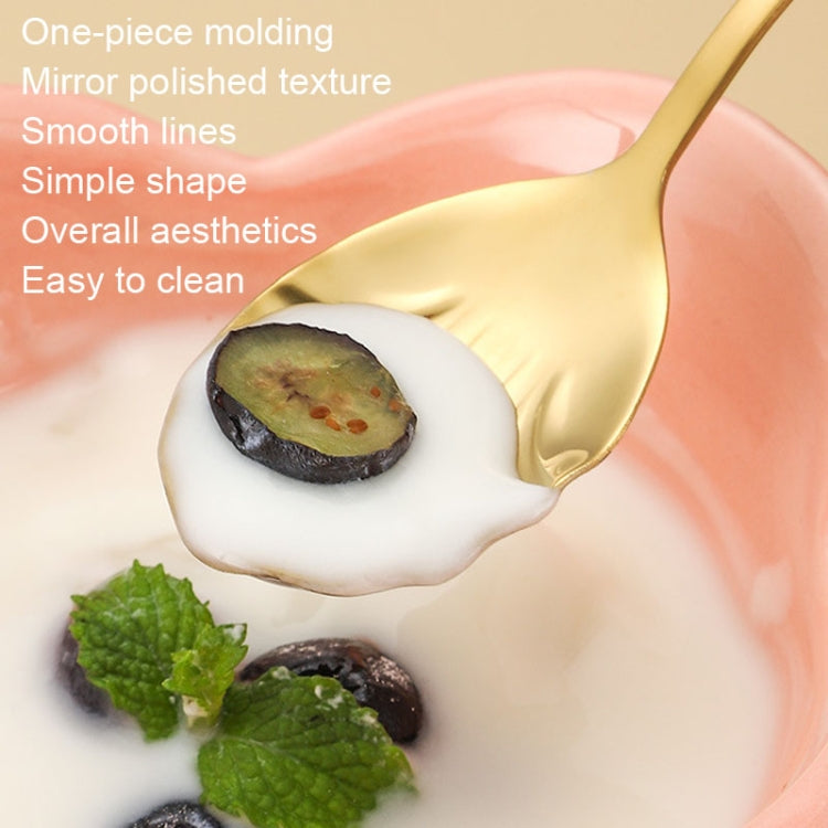 2pcs Stainless Steel Water Droplet Shell Spoon Ice Cream Spoon Coffee Mixing Spoon, Color: