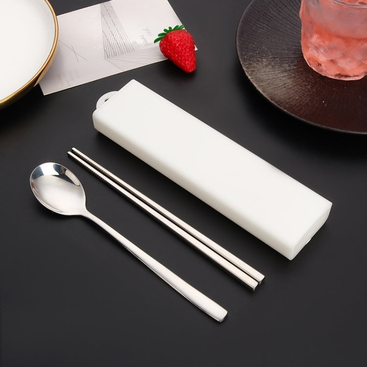 2pcs/set 316 Stainless Steel Portable Tableware Drawing Spoon Chopsticks