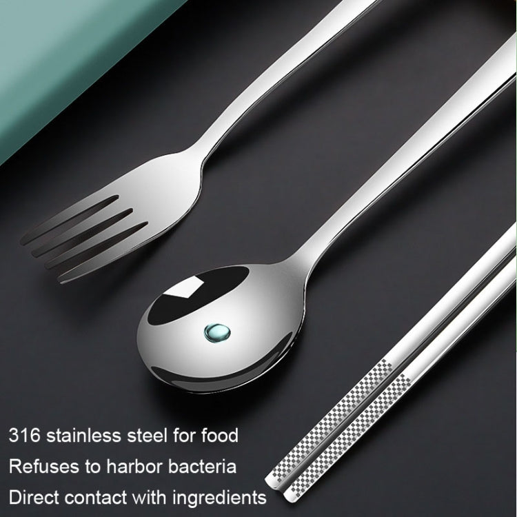 2pcs/set 316 Stainless Steel Portable Tableware Drawing Spoon Chopsticks