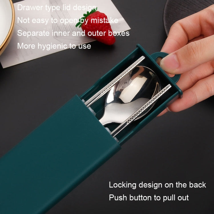 2pcs/set 316 Stainless Steel Portable Tableware Drawing Spoon Chopsticks