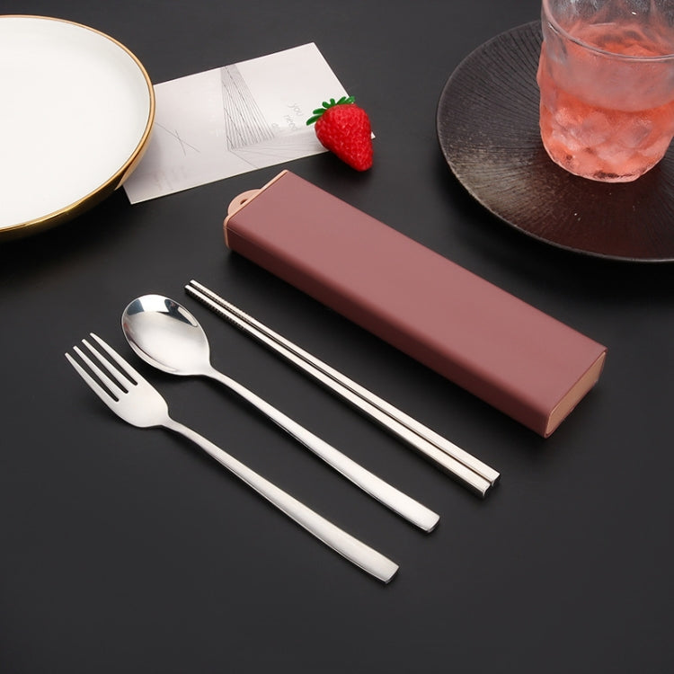 3pcs/set 316 Stainless Steel Portable Tableware Drawing Spoon Chopsticks Fork