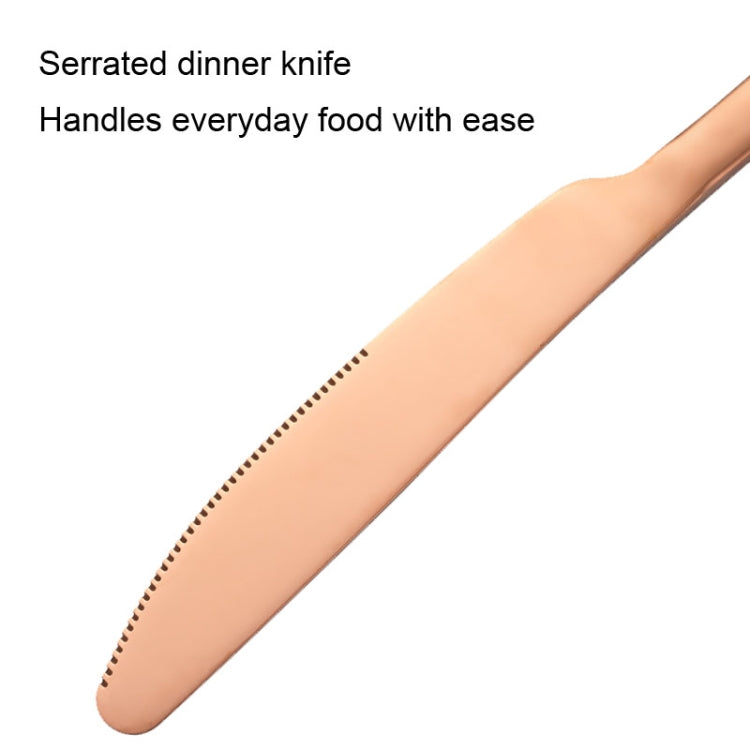 20pcs/set Carton Boxed Gold-Plated Stainless Steel Knife and Fork Set Western Cutlery, Color: