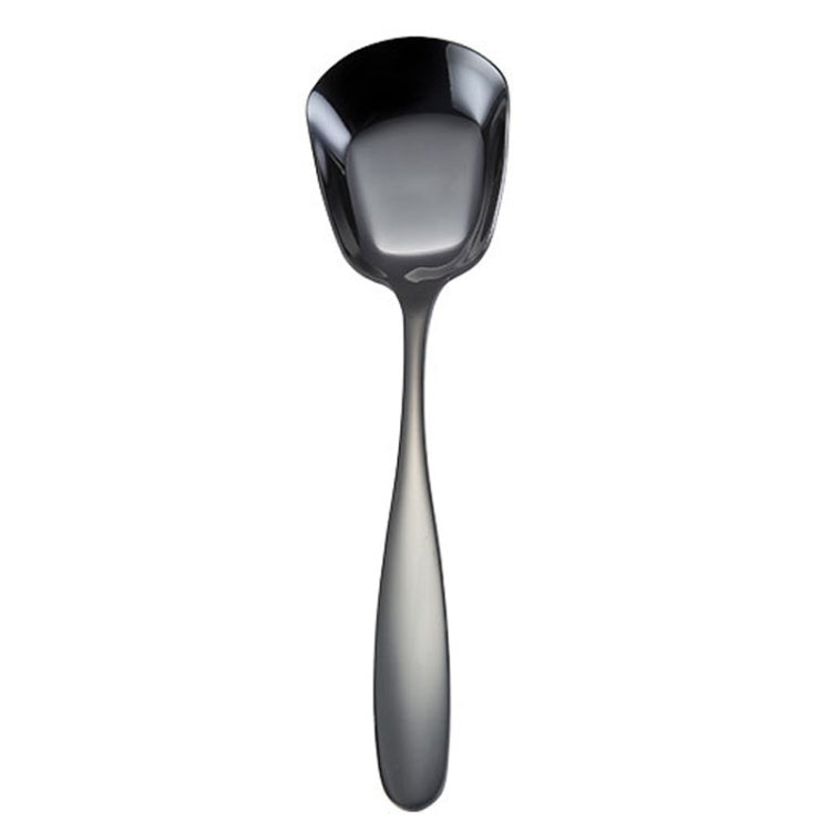 2pcs Large 304 Stainless Steel Spoon Glossy Thickened Flat Head Flat Bottom Serving Spoon, Color: