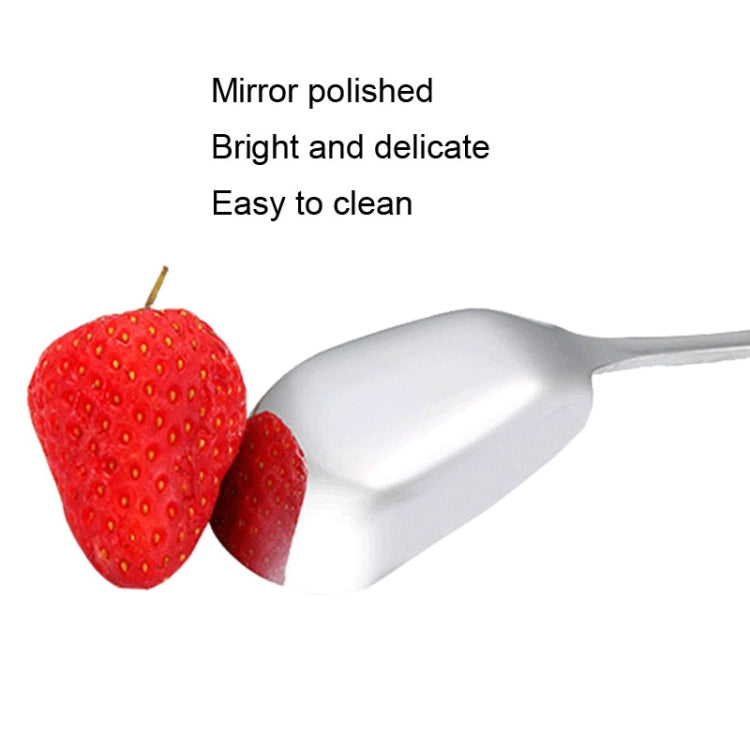 2pcs Large 304 Stainless Steel Spoon Glossy Thickened Flat Head Flat Bottom Serving Spoon, Color: