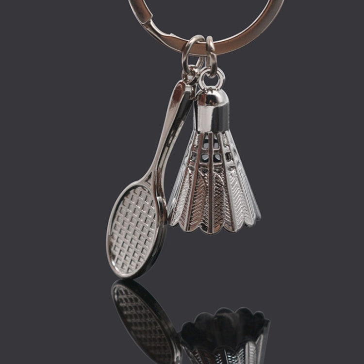2pcs Simulated Badminton Metal Key Chain Arena Club Gift