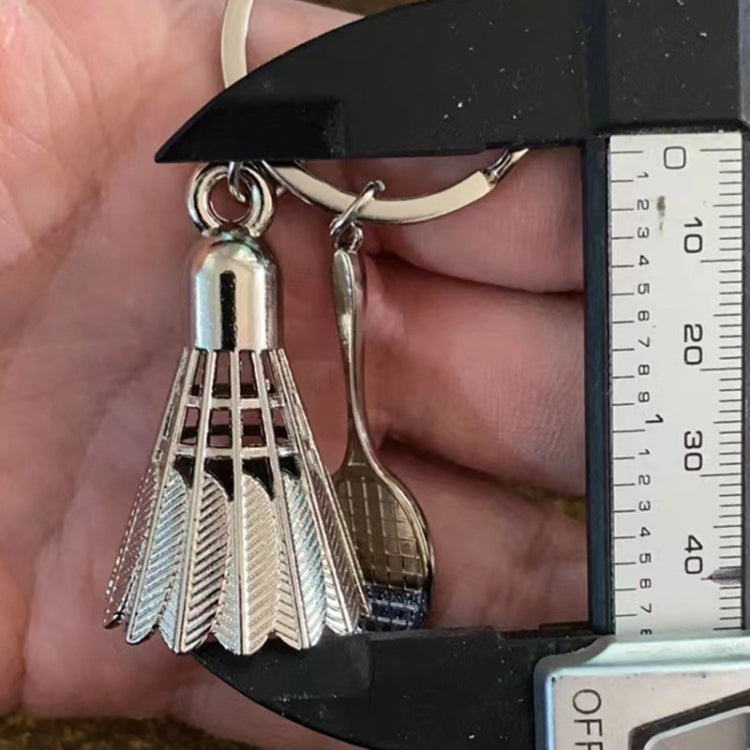 2pcs Simulated Badminton Metal Key Chain Arena Club Gift