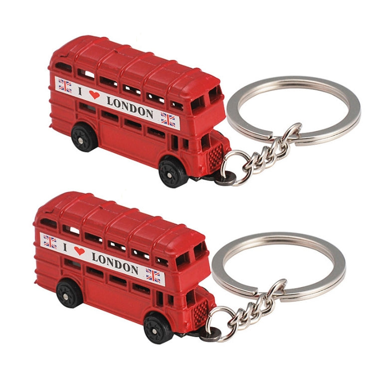 2pcs Mailbox Off-Road Vehicle Key Chain UK Tourism Souvenir Gift, Style: