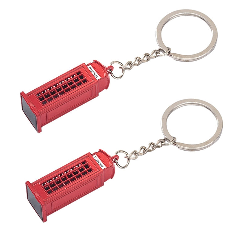 2pcs Mailbox Off-Road Vehicle Key Chain UK Tourism Souvenir Gift, Style: