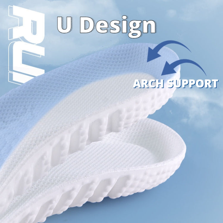 2pairs EVA Sports Insoles Shock Absorption Deodorant Running Insoles for Shoes, Size: