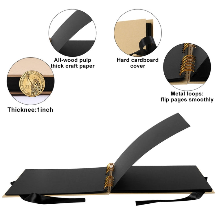 2 PCS Photo Albums Scrapbook Paper DIY Craft Picture Album for Wedding Anniversary Gifts Memory Books, Inner Page: