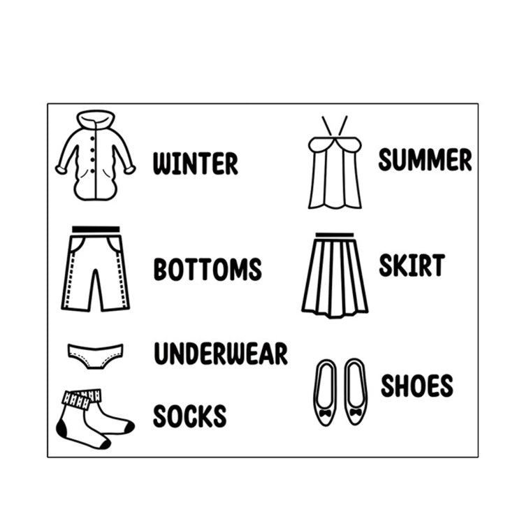 20x30cm Bedroom Cloakroom Clothes Organizer Slogan Stickers