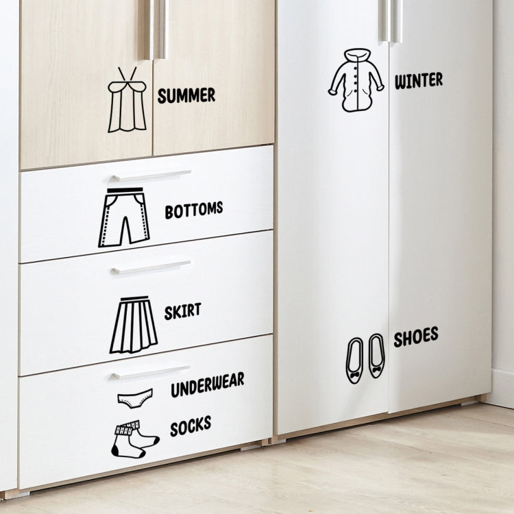 20x30cm Bedroom Cloakroom Clothes Organizer Slogan Stickers
