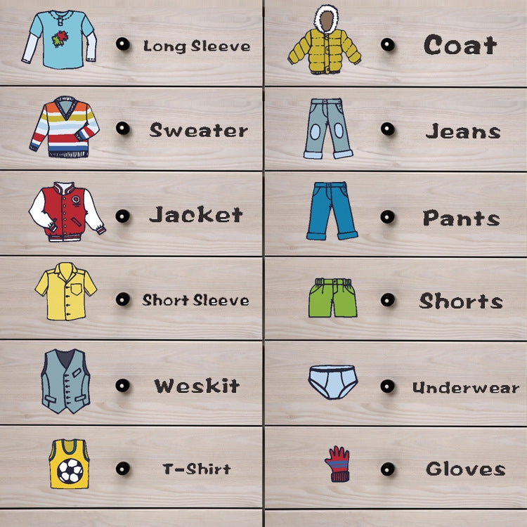 28x28cm Clothing Classification Logo Label Storage Box Cabinet Stickers