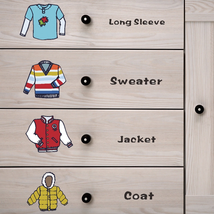 28x28cm Clothing Classification Logo Label Storage Box Cabinet Stickers