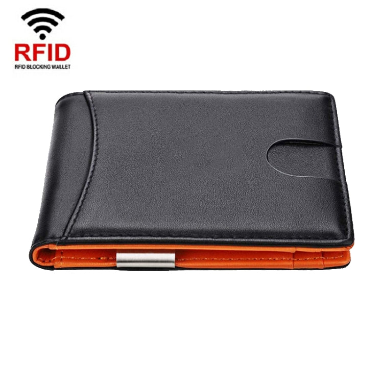 RFID Anti-Theft Brush Men Vintage Leather Wallet Card Case