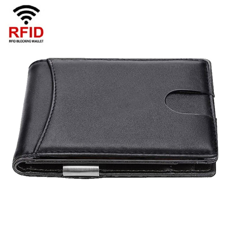 RFID Anti-Theft Brush Men Vintage Leather Wallet Card Case