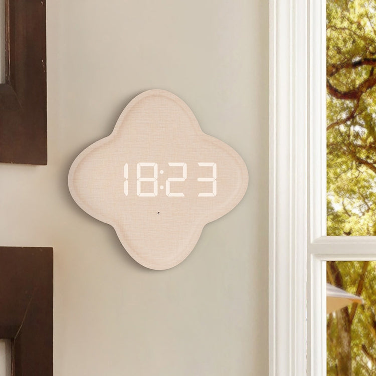 G236 LED Digital Display Flower Shape Living Room Wall Clock