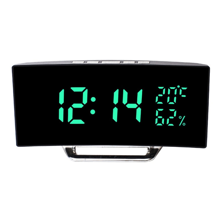 7816 Curved Screen LED Temperature / Humidity Display Multifunctional Clock