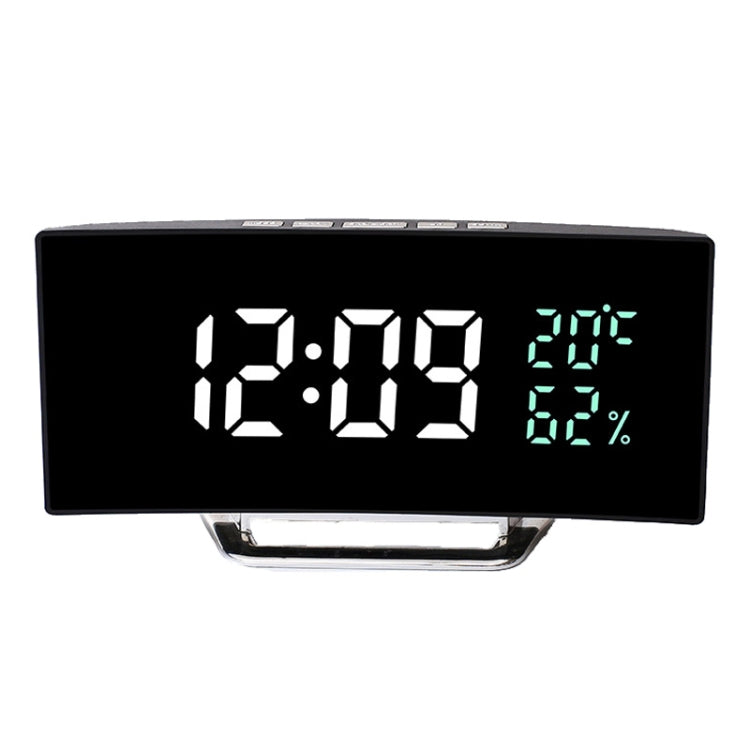 7816 Curved Screen LED Temperature / Humidity Display Multifunctional Clock