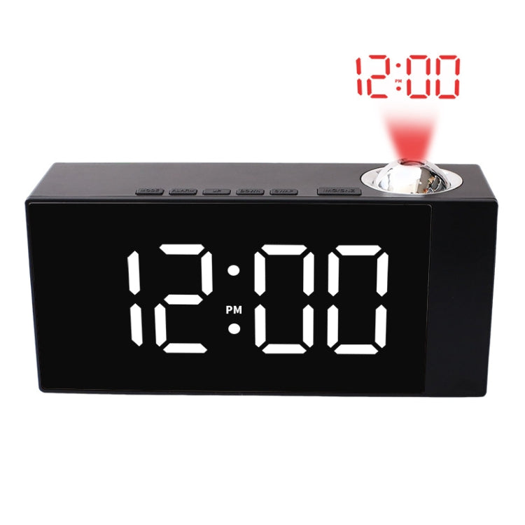 6819 Mirror LED Projection Clock Multifunctional Bedside Plug-in Clock