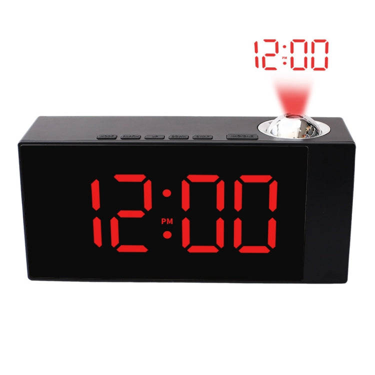 6819 Mirror LED Projection Clock Multifunctional Bedside Plug-in Clock