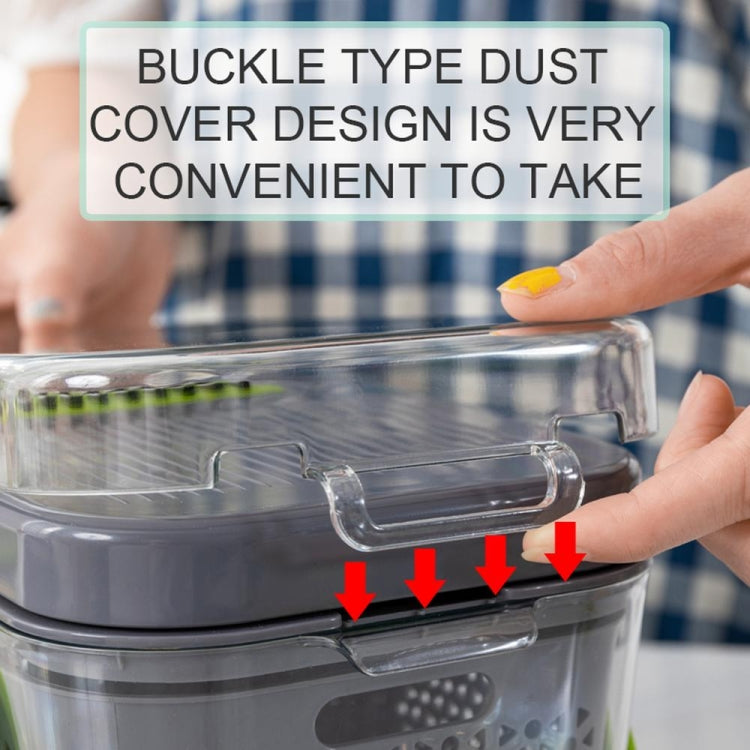 22 in 1 Multifunctional Food Chopper Grater Onion Dicer Veggie Cutter with 13 Stainless Steel Blades(Grey)