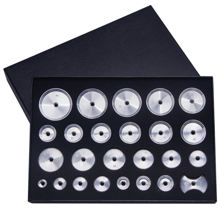 25pcs/set Aluminum Watch Back Case Closer Press Dies Watch Repair Tool