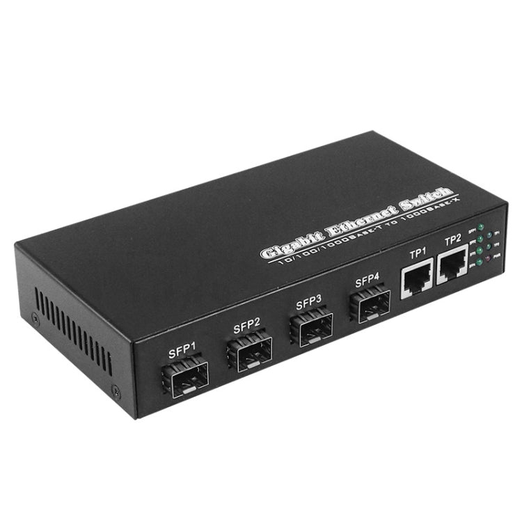 2 x 10/100/1000 RJ45 Port & 4 x 1000M SFP Port Fiber Optic Switch