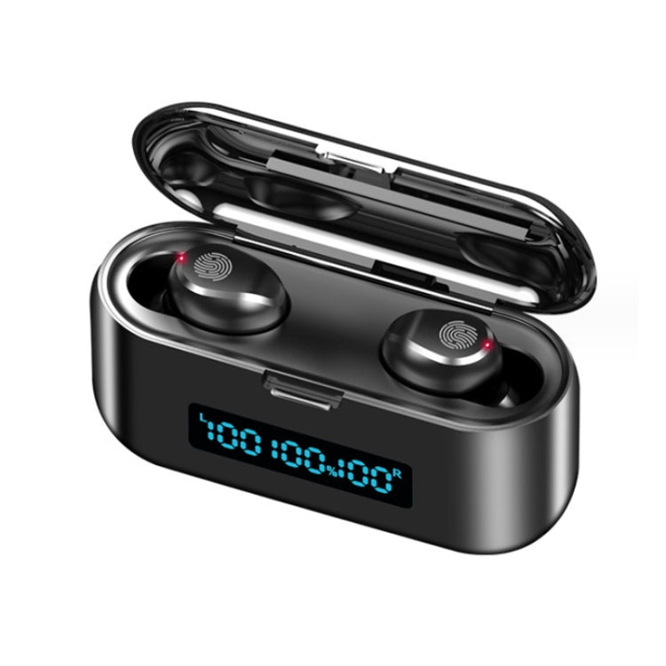 TWS Touch Mini Triple Display Wireless Bluetooth 5.0 Sports Headphones(Black)