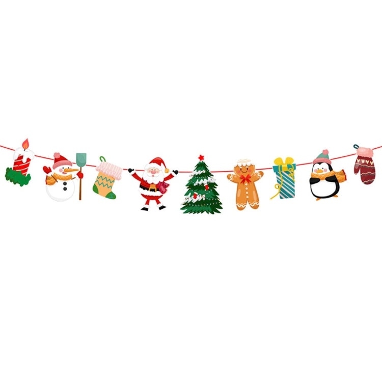 Christmas Alphabet Pull Flag Holiday Party Venue Decoration, Model: HL02