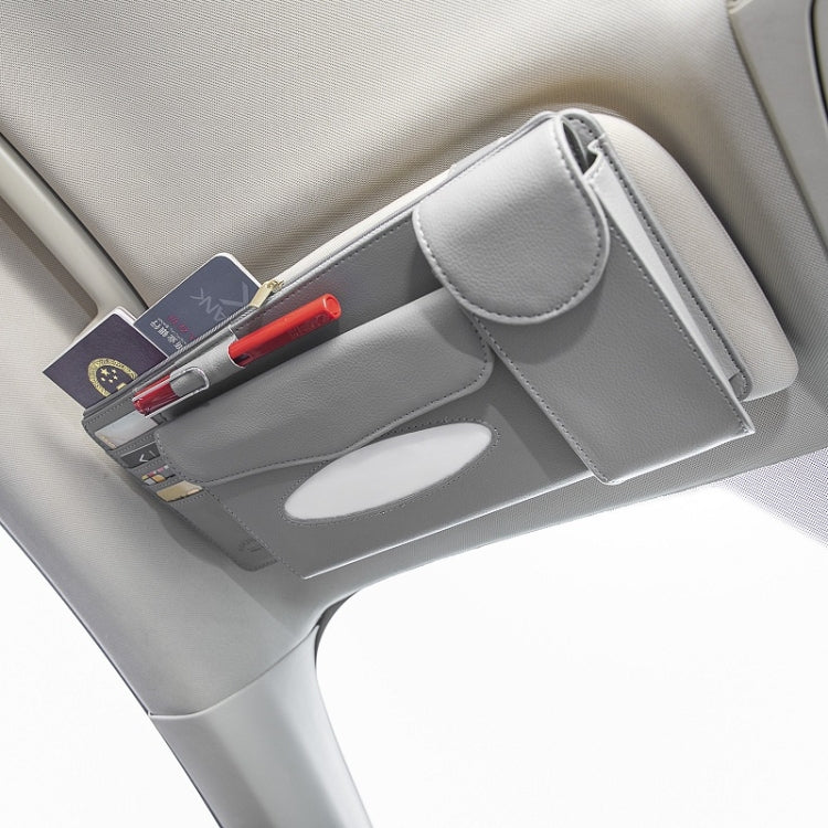 Car Tissue Box Multifunctional Hanging Sun Visor Glasses Card Holder, Model: