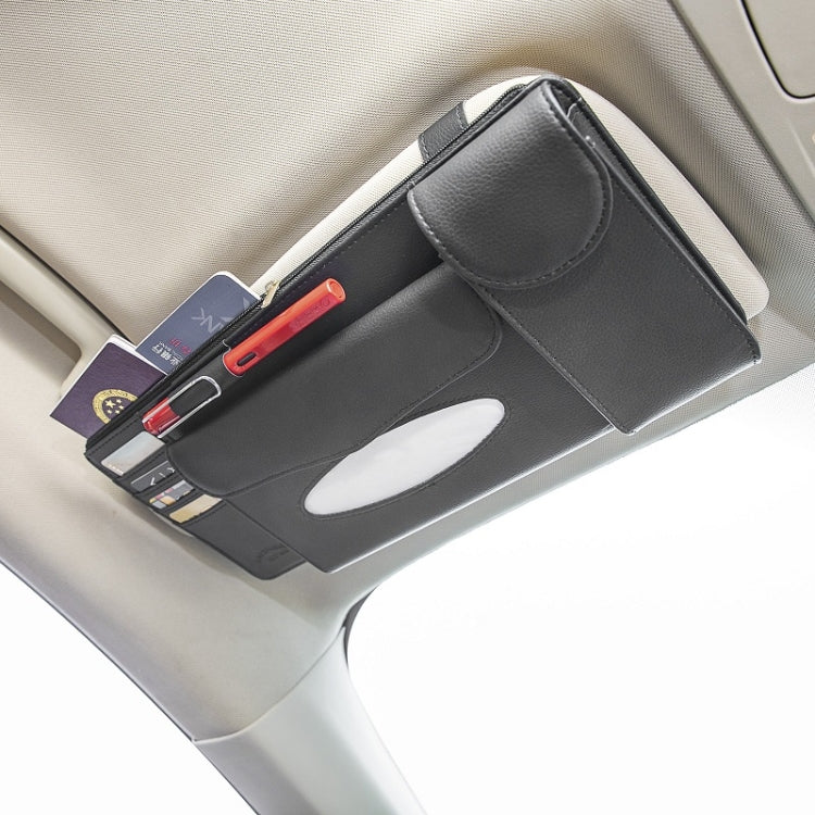 Car Tissue Box Multifunctional Hanging Sun Visor Glasses Card Holder, Model: