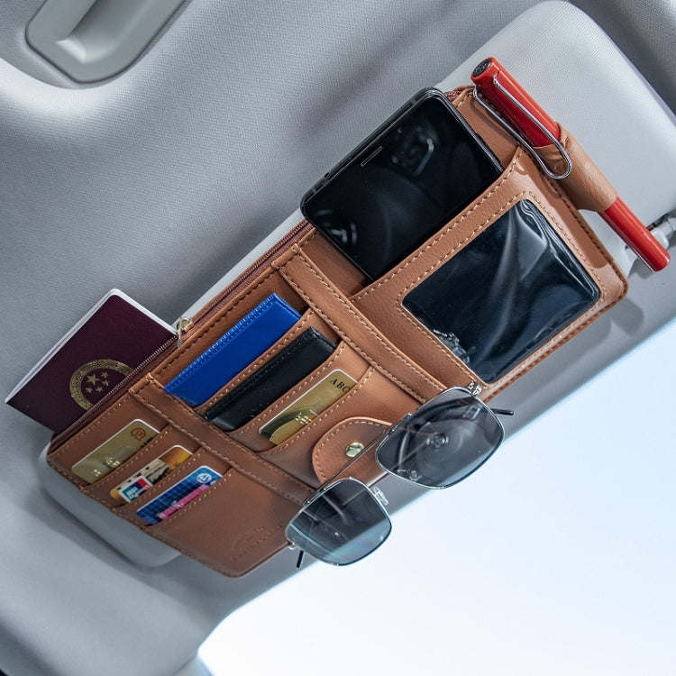 Car Sun Visor Storage Glasses Card Holder Mobile Phone Storage Bag