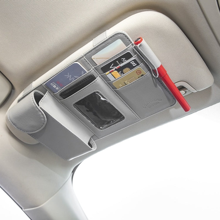 Car Sun Visor Storage Glasses Case Card Holder Bill Document Holder