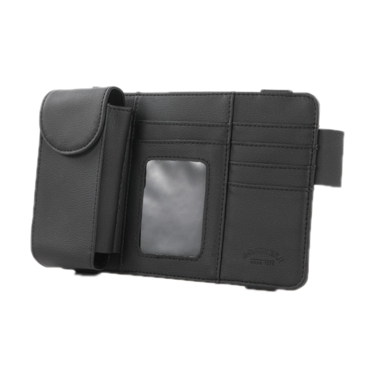 Car Sun Visor Storage Glasses Case Card Holder Bill Document Holder