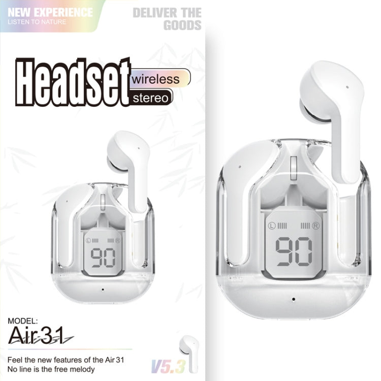Air31 Transparent Bluetooth Earphones Wireless Noise Reduction Low Latency Sports Headset