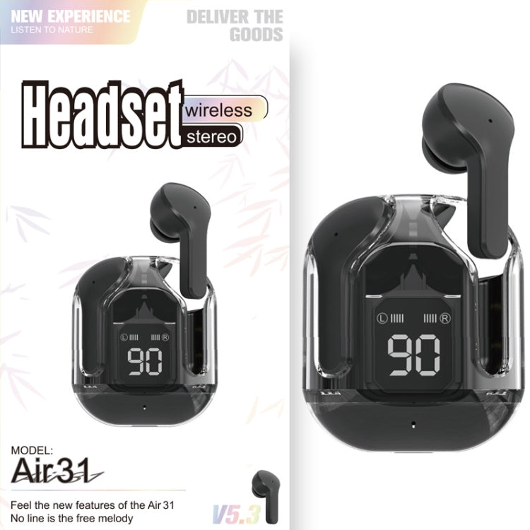 Air31 Transparent Bluetooth Earphones Wireless Noise Reduction Low Latency Sports Headset