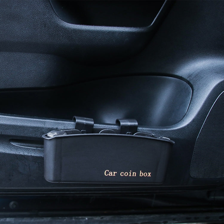Car Door Coin Storage Box Trash Can(Black)