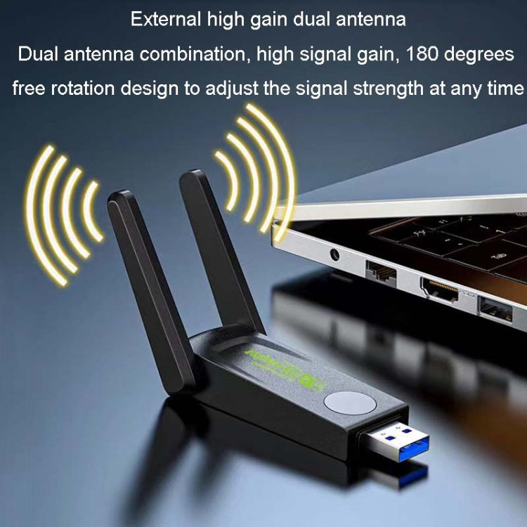 1300Mbps Wireless Network Card Gigabit Dual Band 5G Driverless Computer USB Network Card, Scope: