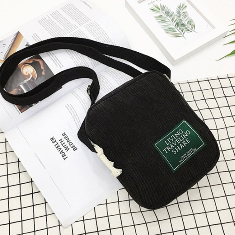 Casual Crossbody Versatile Shoulder Bag Simple Striped Velvet Small Square Bag