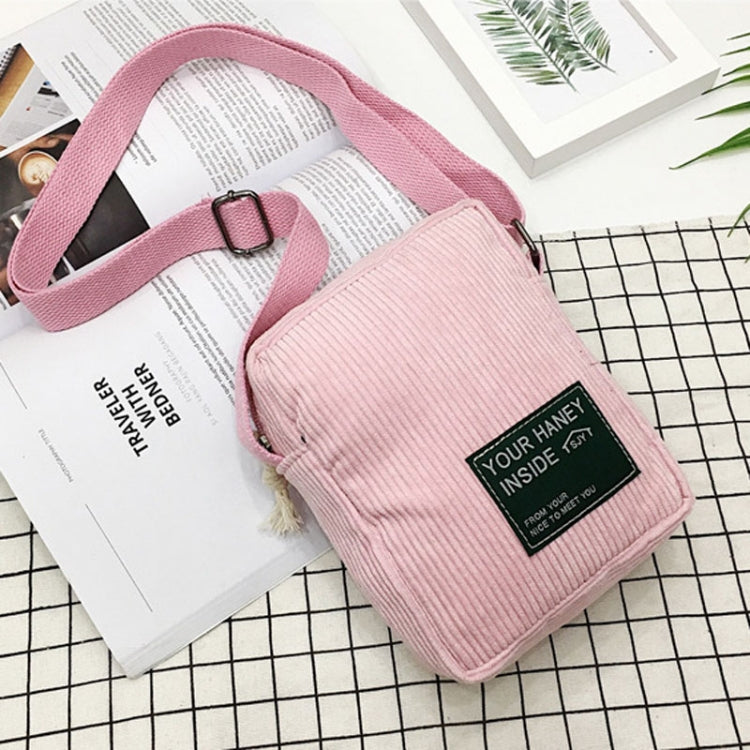 Casual Crossbody Versatile Shoulder Bag Simple Striped Velvet Small Square Bag